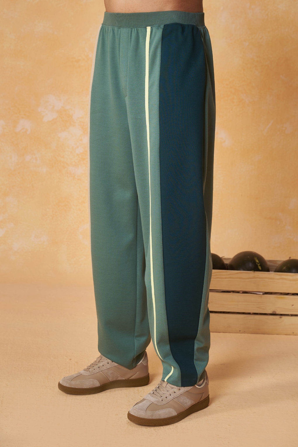 Diagonal Panel Pants