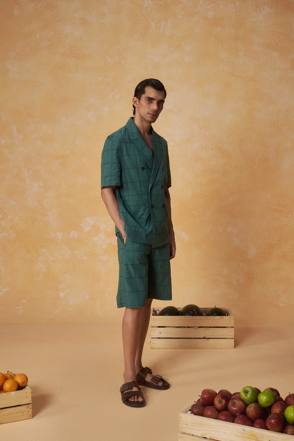 Unnie Schiffli Green Co-ord Set