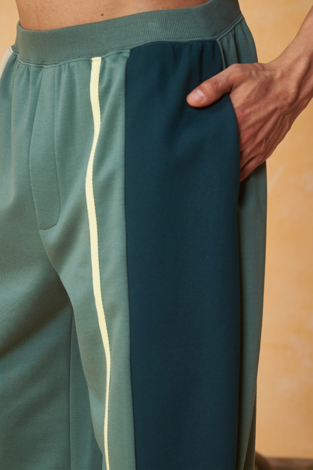 Diagonal Panel Pants